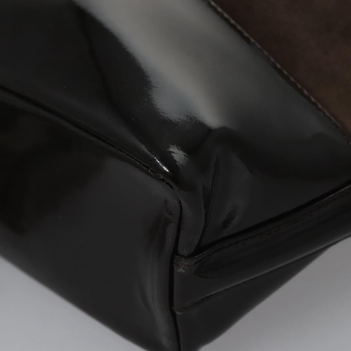 GUCCI Shoulder Bag Suede Leather Brown Dark Silver 000 1013 0555 Auth ep7576