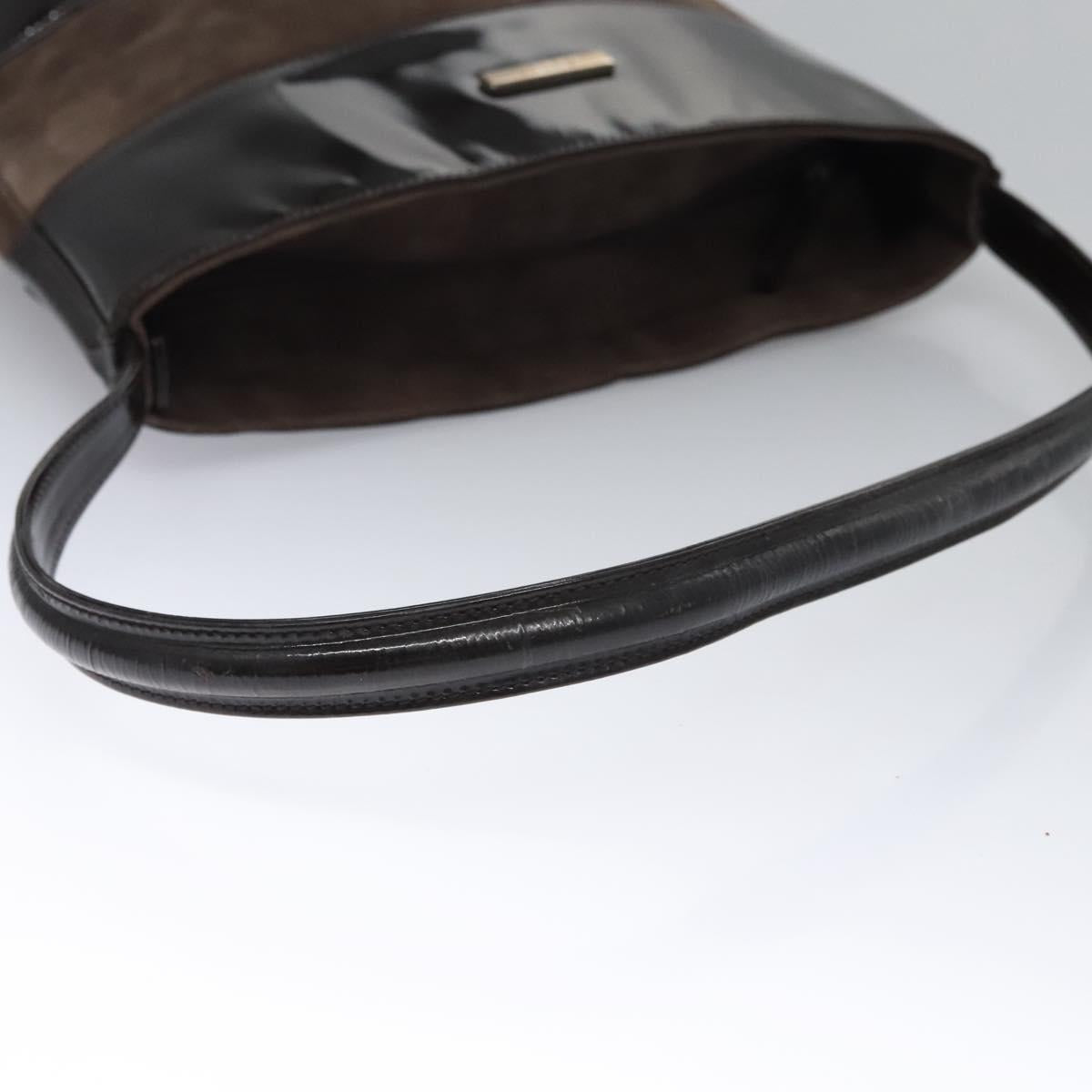 GUCCI Shoulder Bag Suede Leather Brown Dark Silver 000 1013 0555 Auth ep7576
