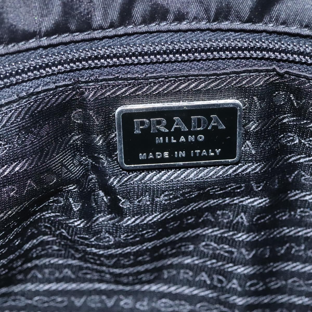 PRADA Tote Bag Nylon Plastic Gray Black Auth ep7577