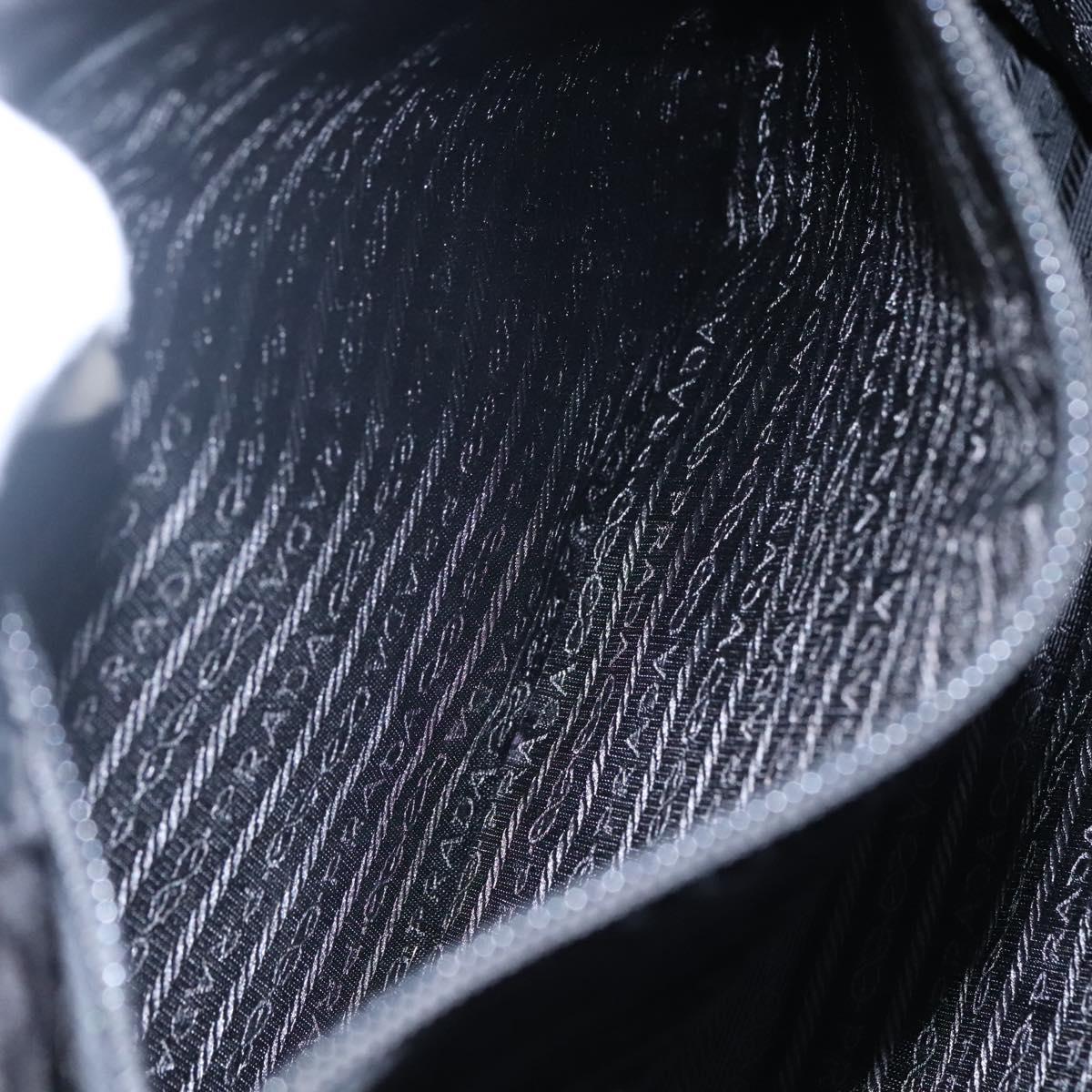 PRADA Tote Bag Nylon Plastic Gray Black Auth ep7577