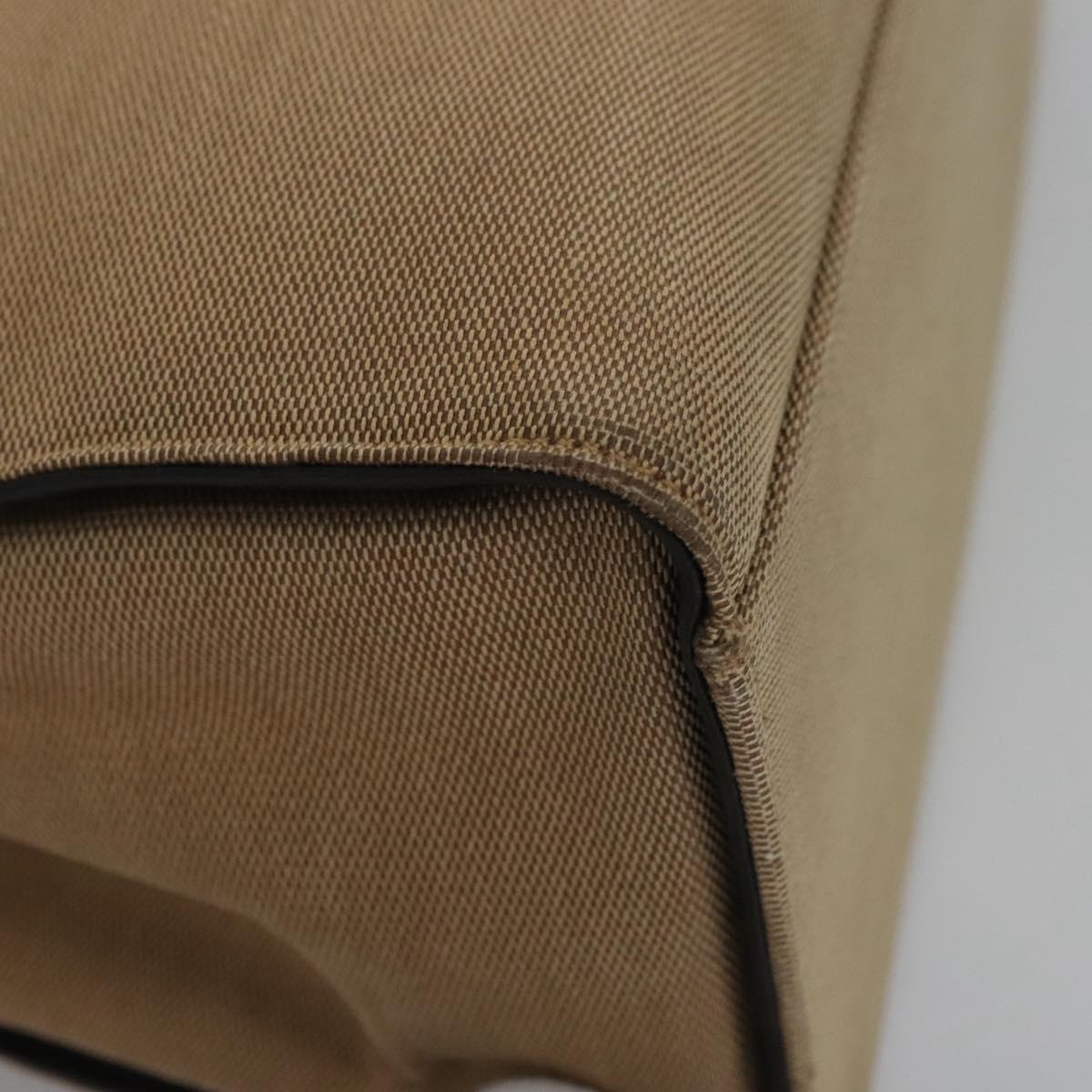 GUCCI Bamboo Hand Bag Canvas Beige Black 002 1010 Auth ep7583