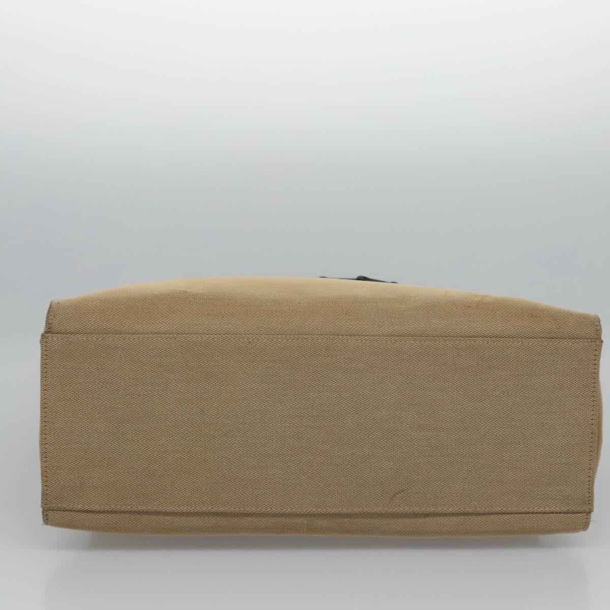 GUCCI Bamboo Hand Bag Canvas Beige Black 002 1010 Auth ep7583