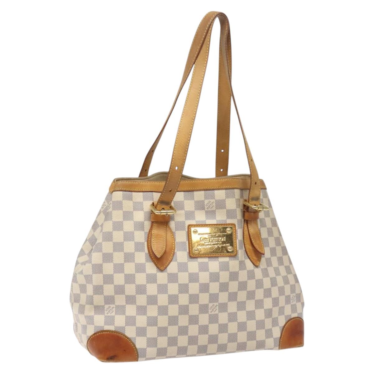 LOUIS VUITTON Damier Azur Hampstead MM Tote Bag N51206 LV Auth ep7590