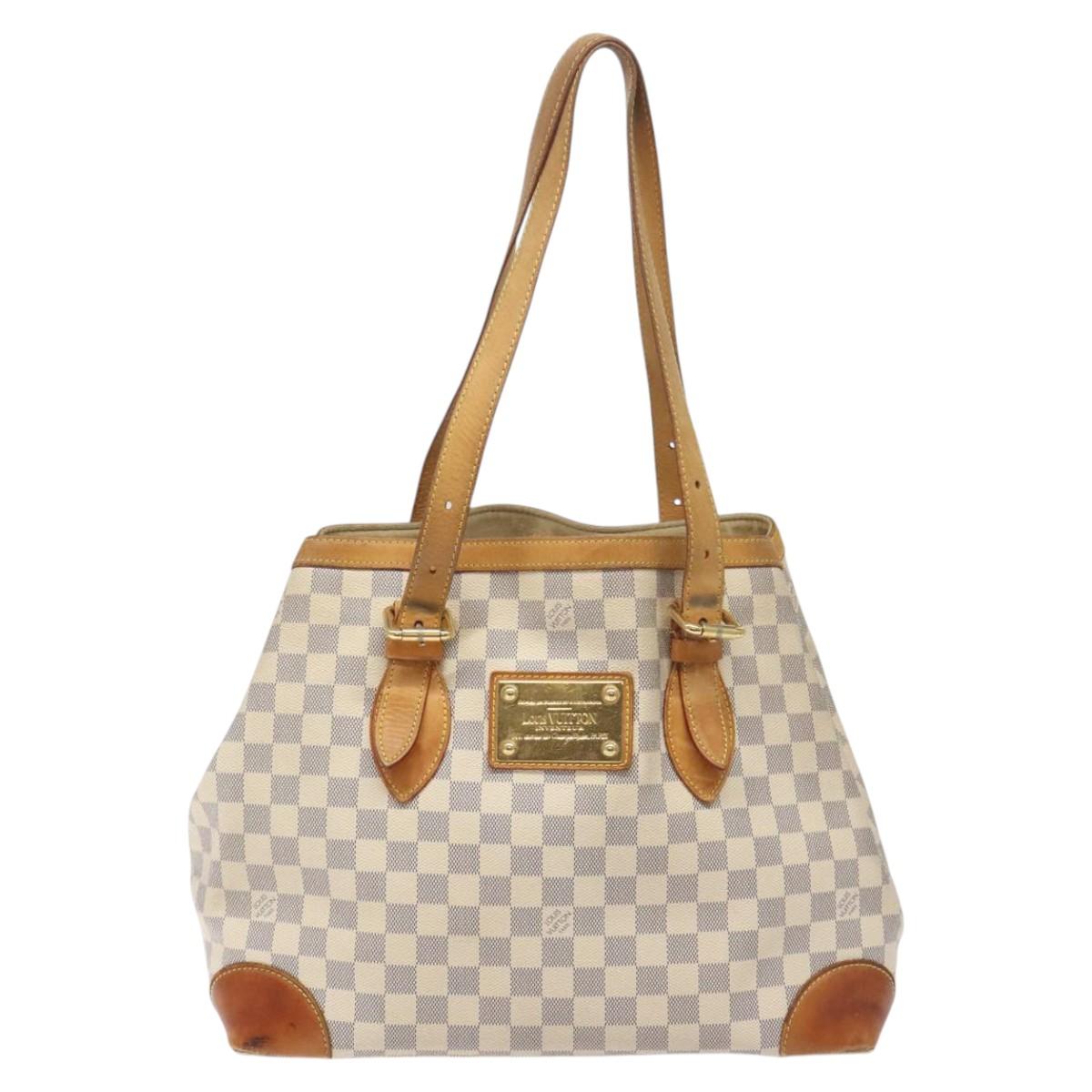 LOUIS VUITTON Damier Azur Hampstead MM Tote Bag N51206 LV Auth ep7590