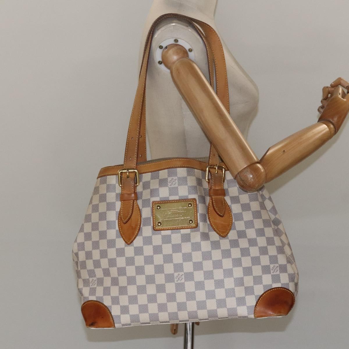 LOUIS VUITTON Damier Azur Hampstead MM Tote Bag N51206 LV Auth ep7590
