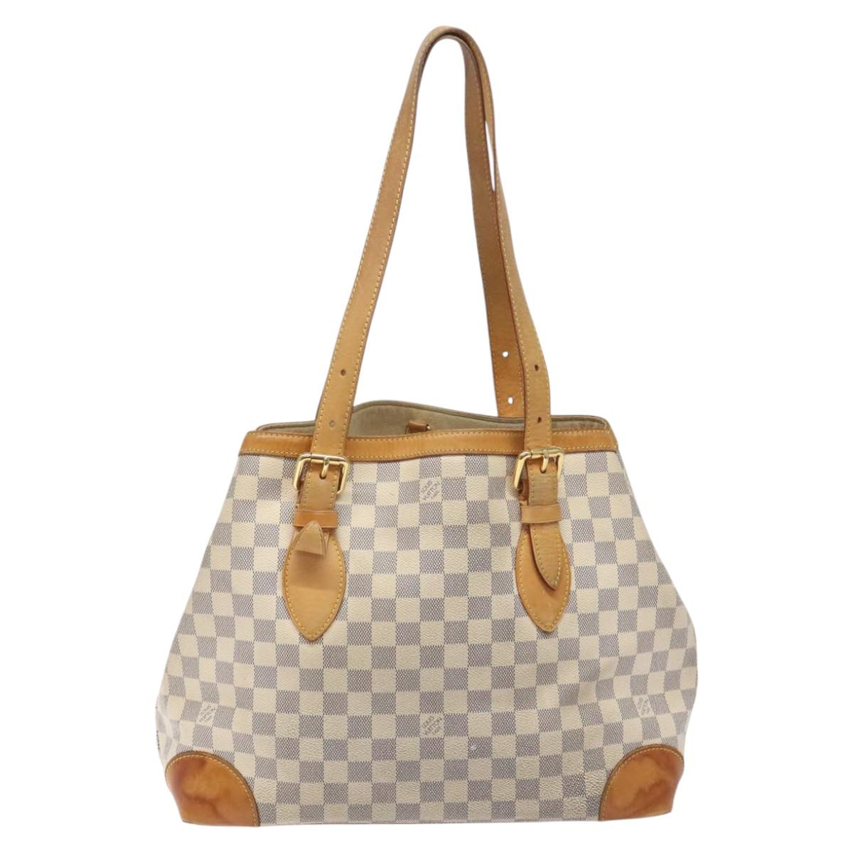 LOUIS VUITTON Damier Azur Hampstead MM Tote Bag N51206 LV Auth ep7590