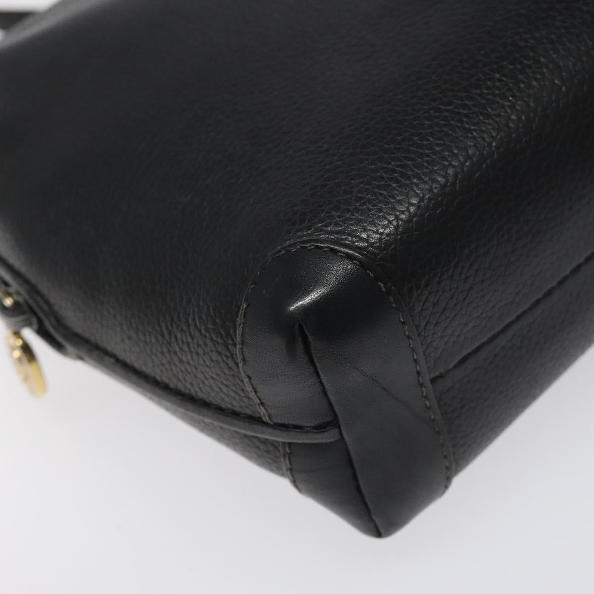 GUCCI Shoulder Bag Leather Black Gold 007 115 0093 Auth ep7596
