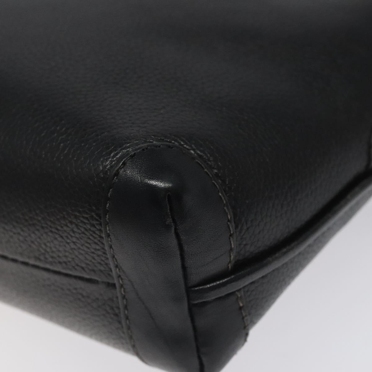 GUCCI Shoulder Bag Leather Black Gold 007 115 0093 Auth ep7596