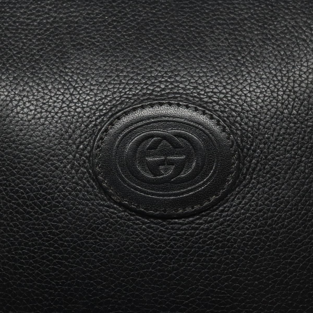 GUCCI Shoulder Bag Leather Black Gold 007 115 0093 Auth ep7596