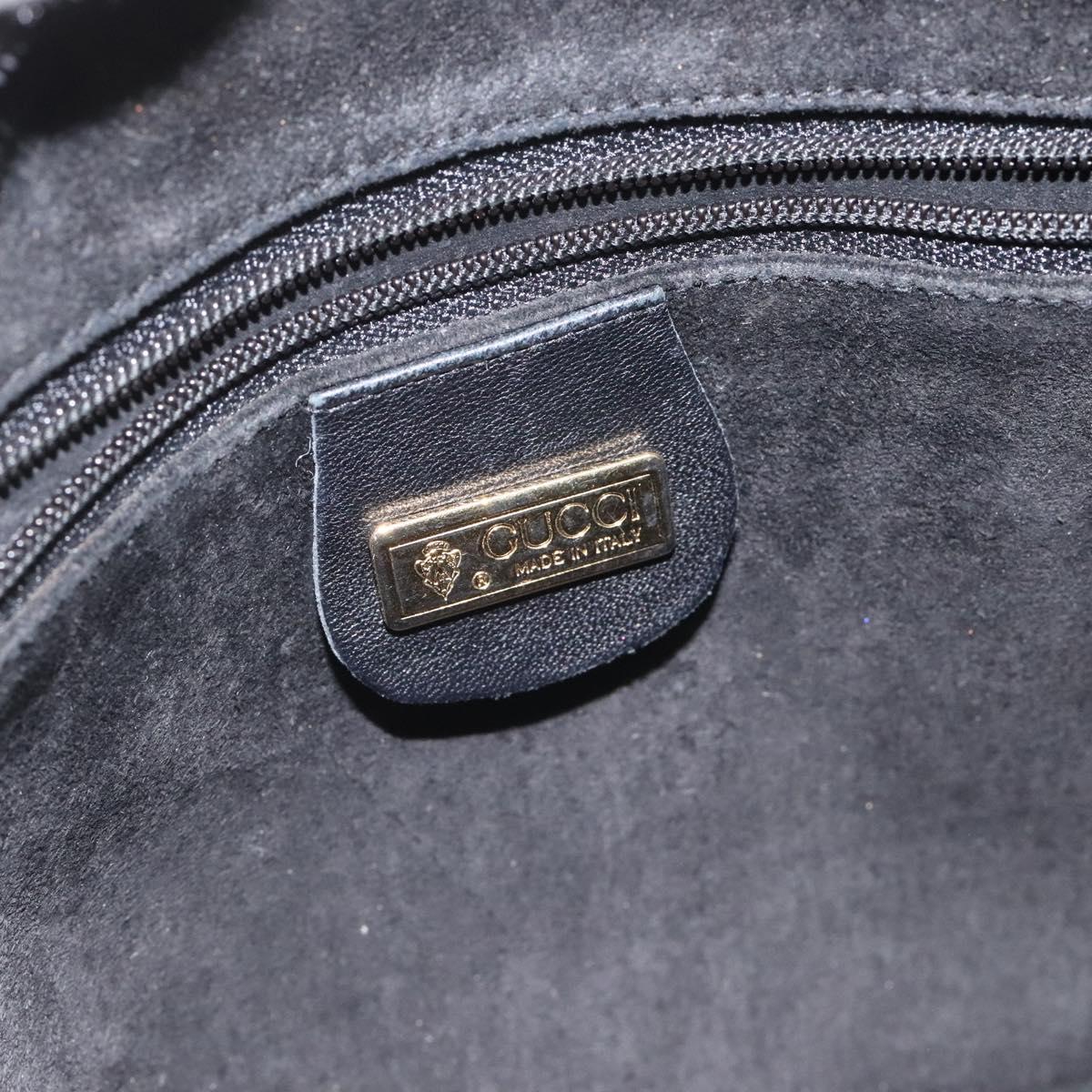 GUCCI Shoulder Bag Leather Black Gold 007 115 0093 Auth ep7596