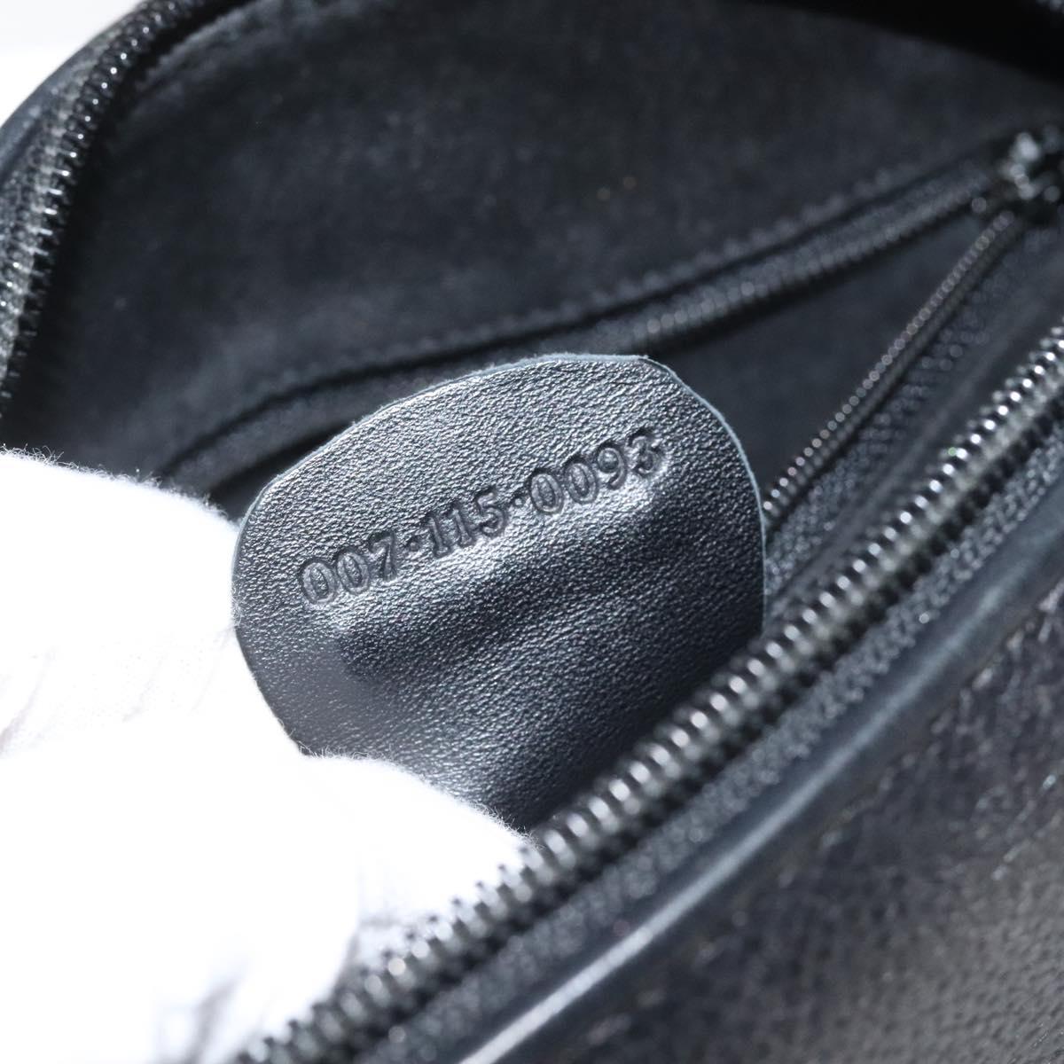 GUCCI Shoulder Bag Leather Black Gold 007 115 0093 Auth ep7596