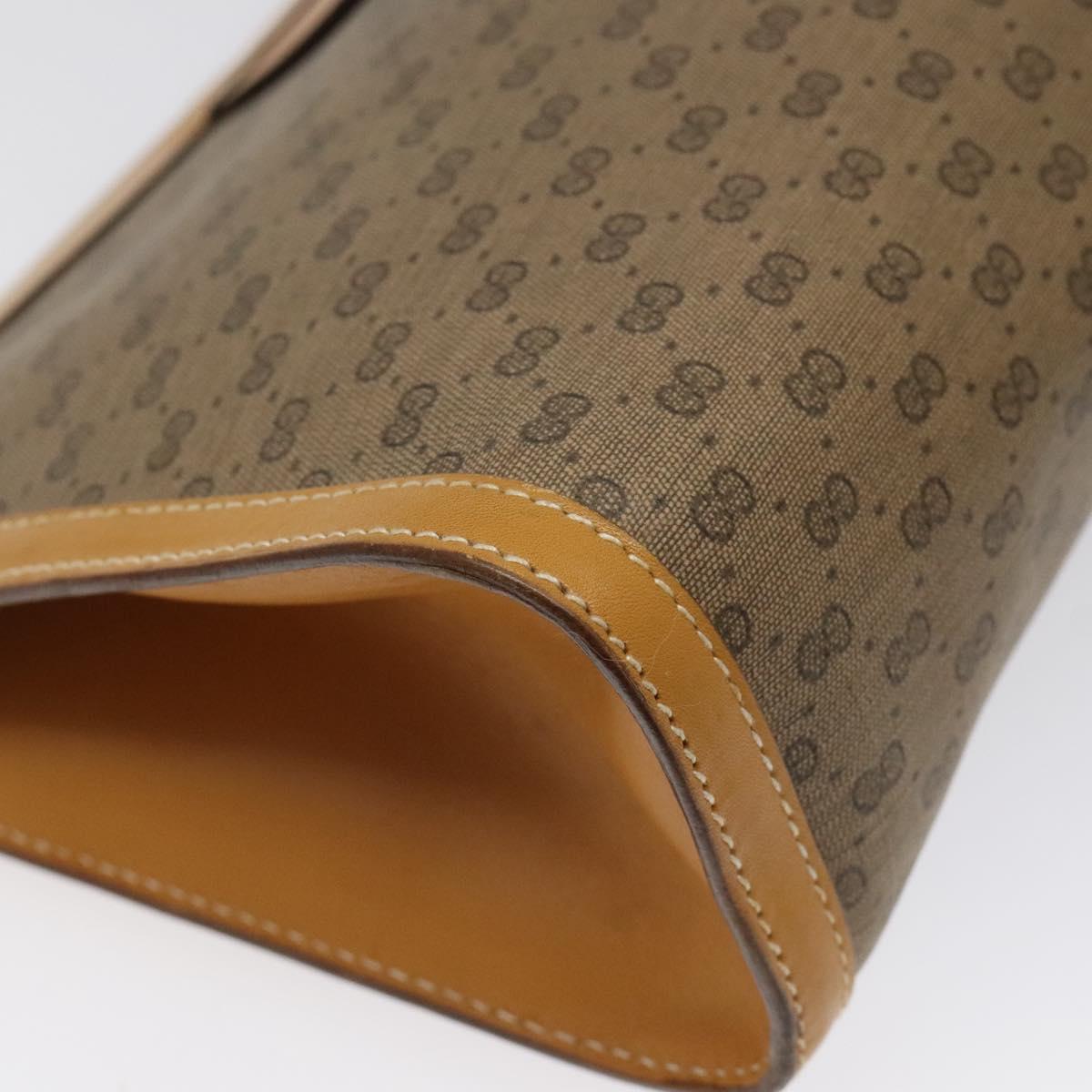 GUCCI Micro GG Canvas Clutch Bag PVC Beige Gold 014 89 0192 Auth ep7599