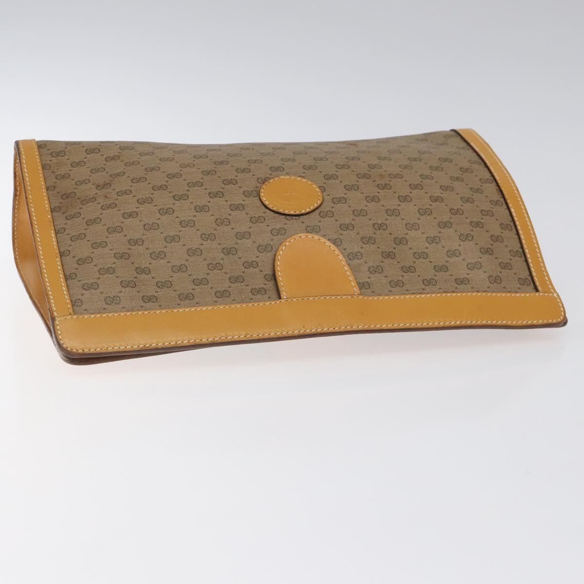 GUCCI Micro GG Canvas Clutch Bag PVC Beige Gold 014 89 0192 Auth ep7599