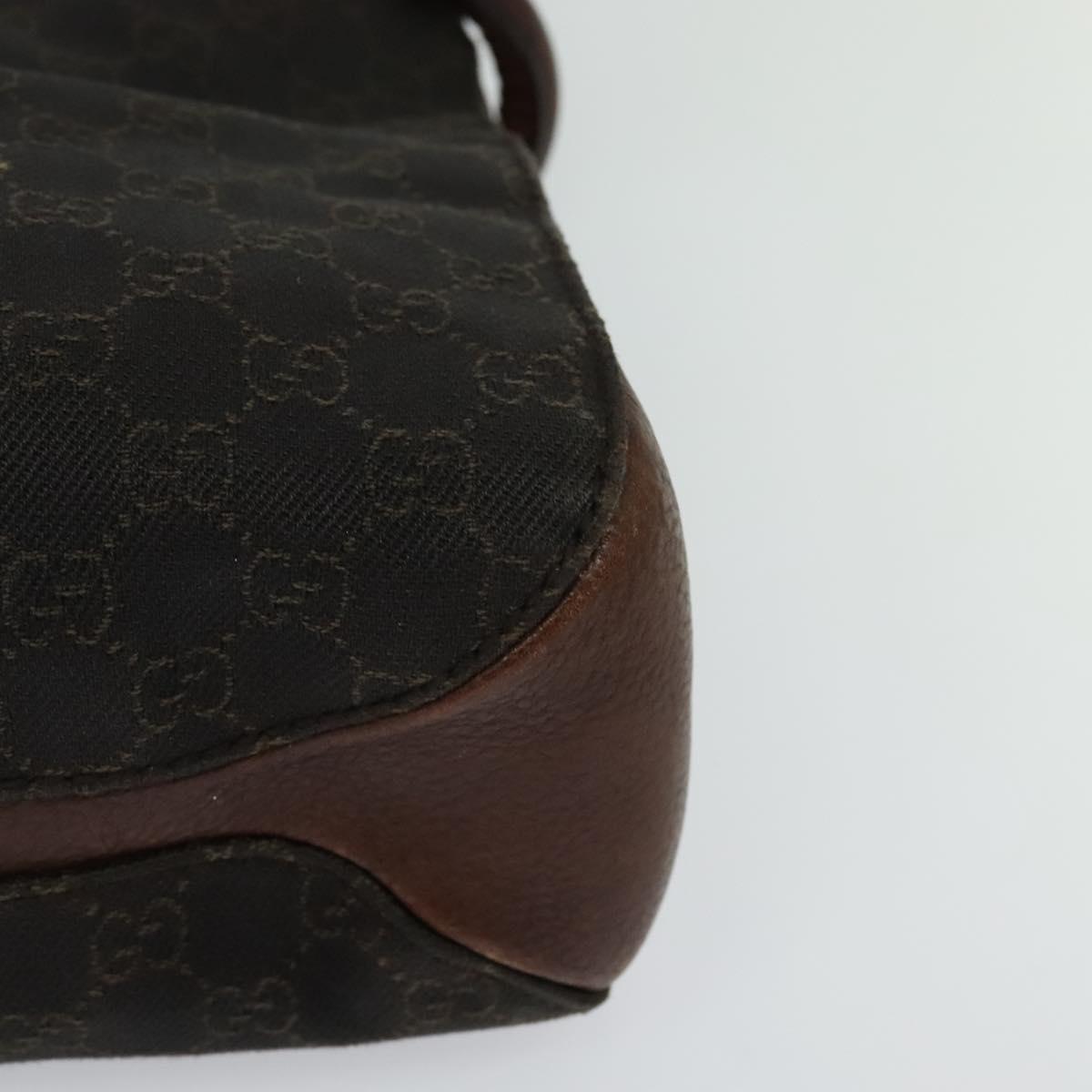 GUCCI GG Canvas Tote Bag Brown Silver 101971 Auth ep7608