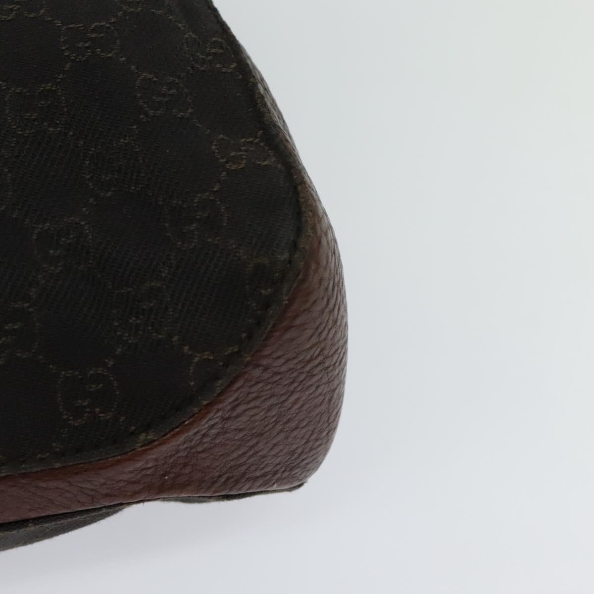 GUCCI GG Canvas Tote Bag Brown Silver 101971 Auth ep7608
