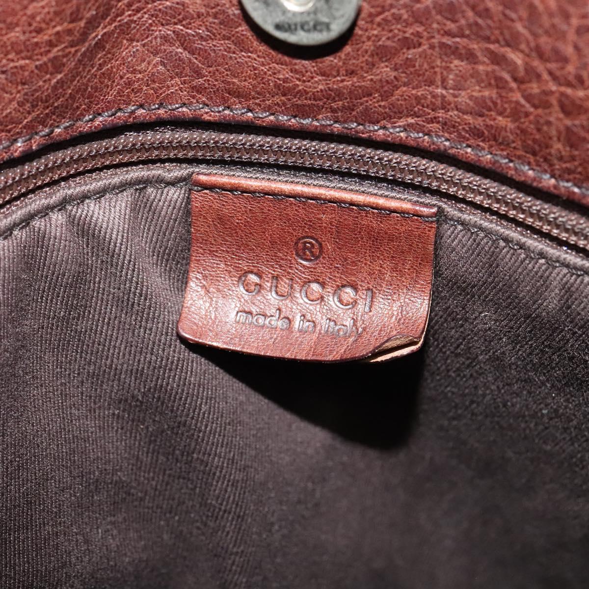 GUCCI GG Canvas Tote Bag Brown Silver 101971 Auth ep7608