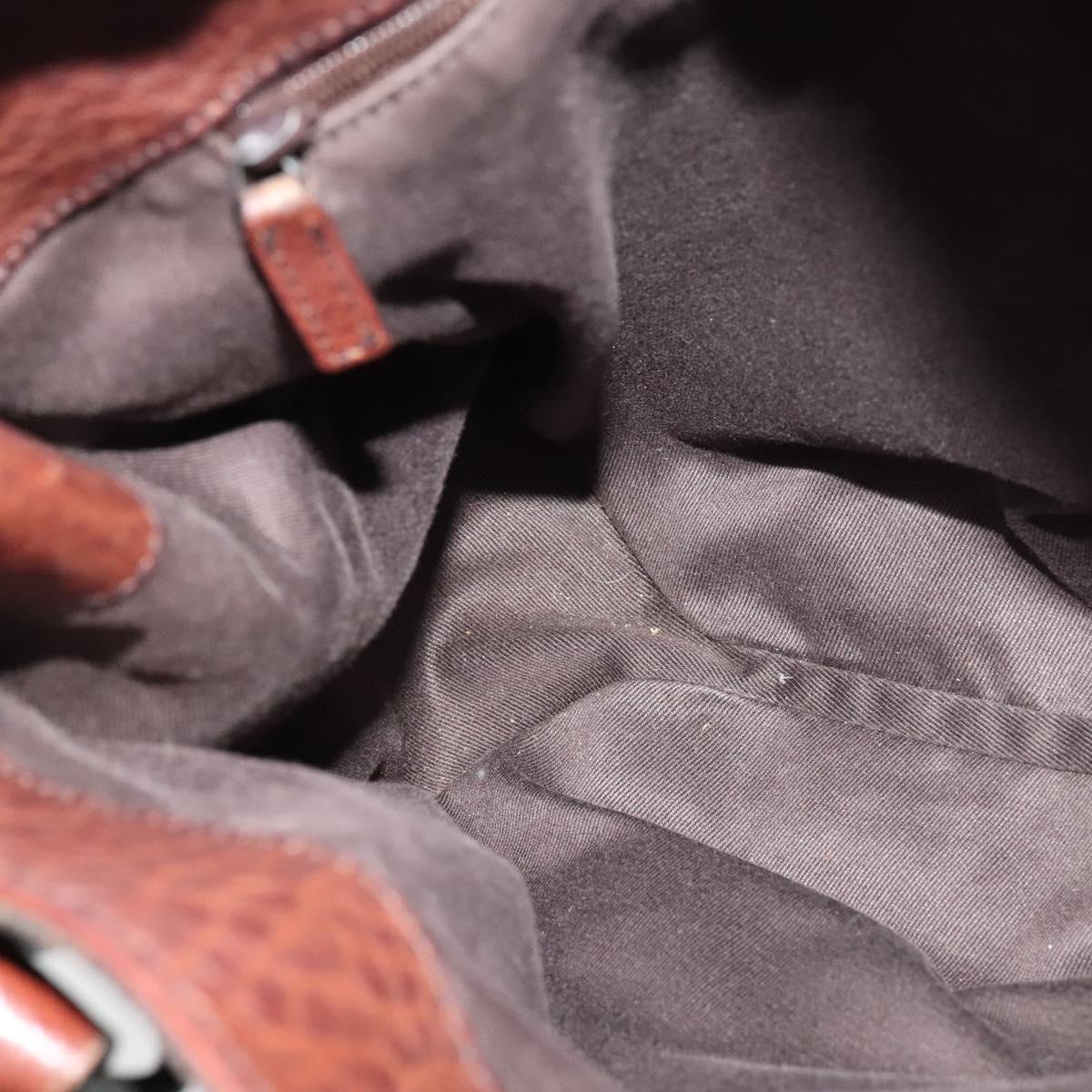 GUCCI GG Canvas Tote Bag Brown Silver 101971 Auth ep7608