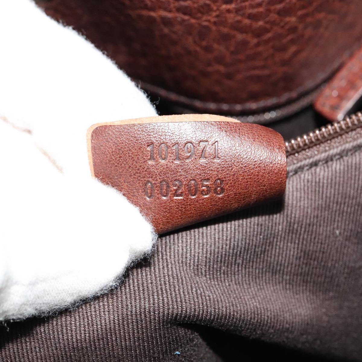 GUCCI GG Canvas Tote Bag Brown Silver 101971 Auth ep7608