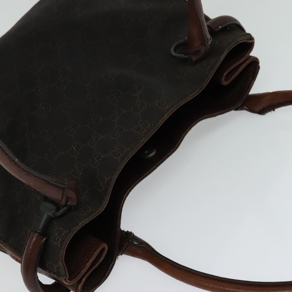 GUCCI GG Canvas Tote Bag Brown Silver 101971 Auth ep7608