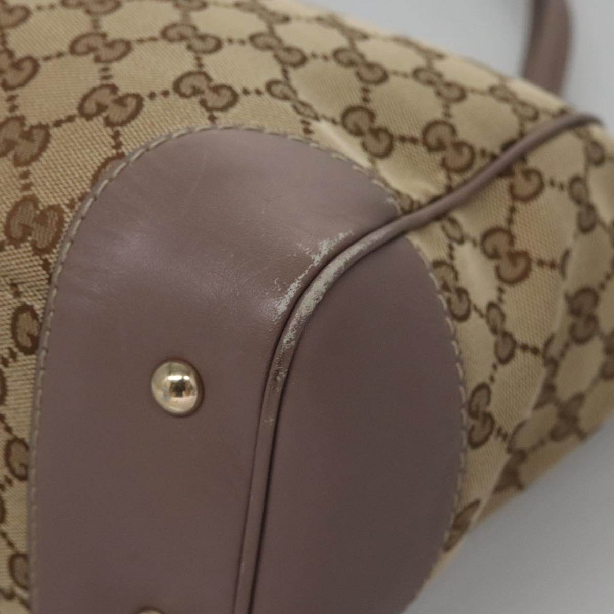 GUCCI GG Canvas Tote Bag Beige Gold 257061 Auth ep7628
