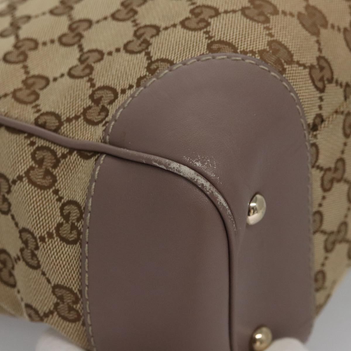 GUCCI GG Canvas Tote Bag Beige Gold 257061 Auth ep7628