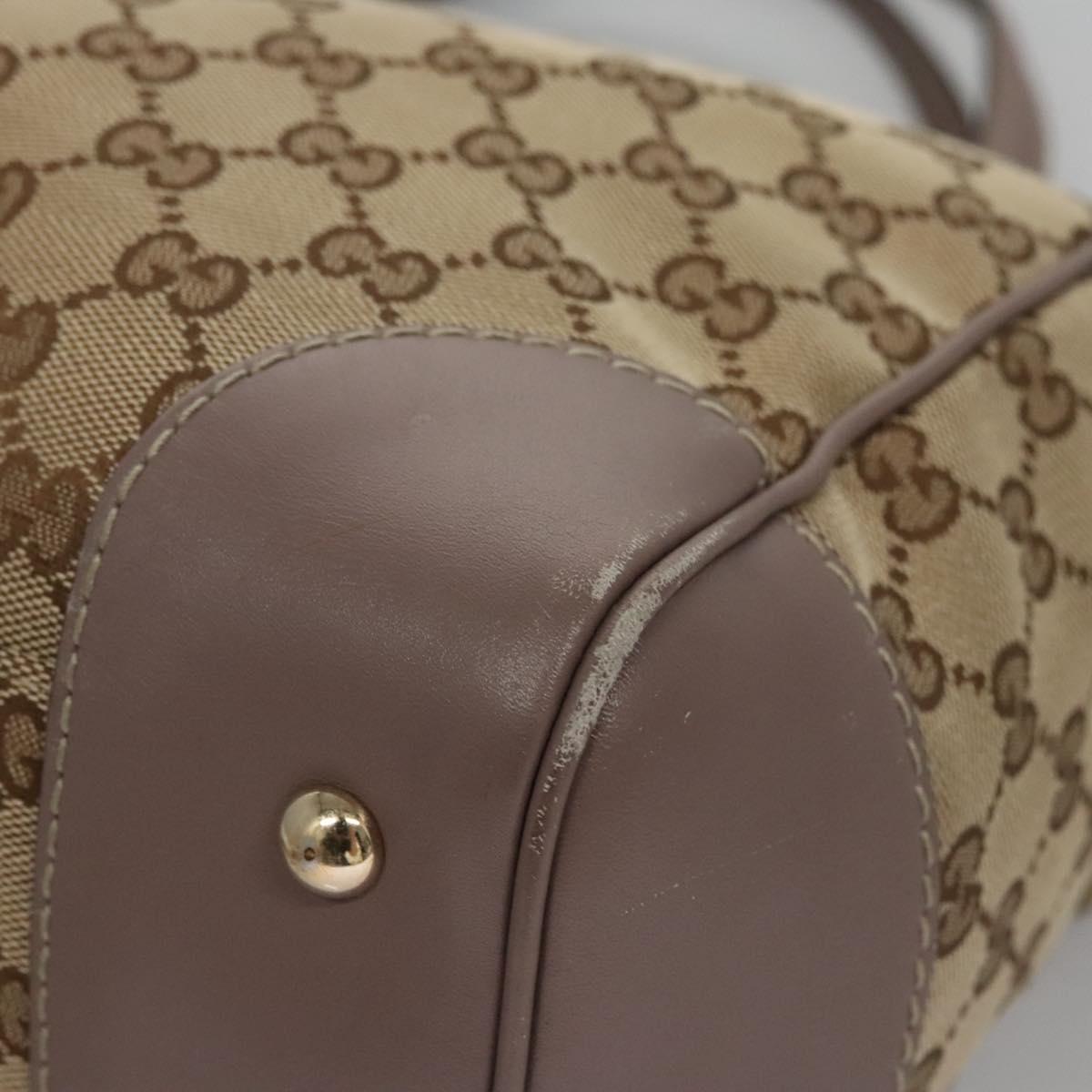 GUCCI GG Canvas Tote Bag Beige Gold 257061 Auth ep7628