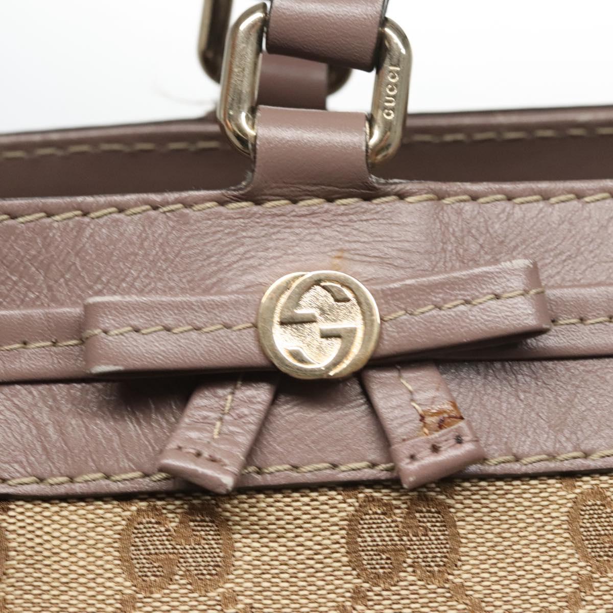 GUCCI GG Canvas Tote Bag Beige Gold 257061 Auth ep7628