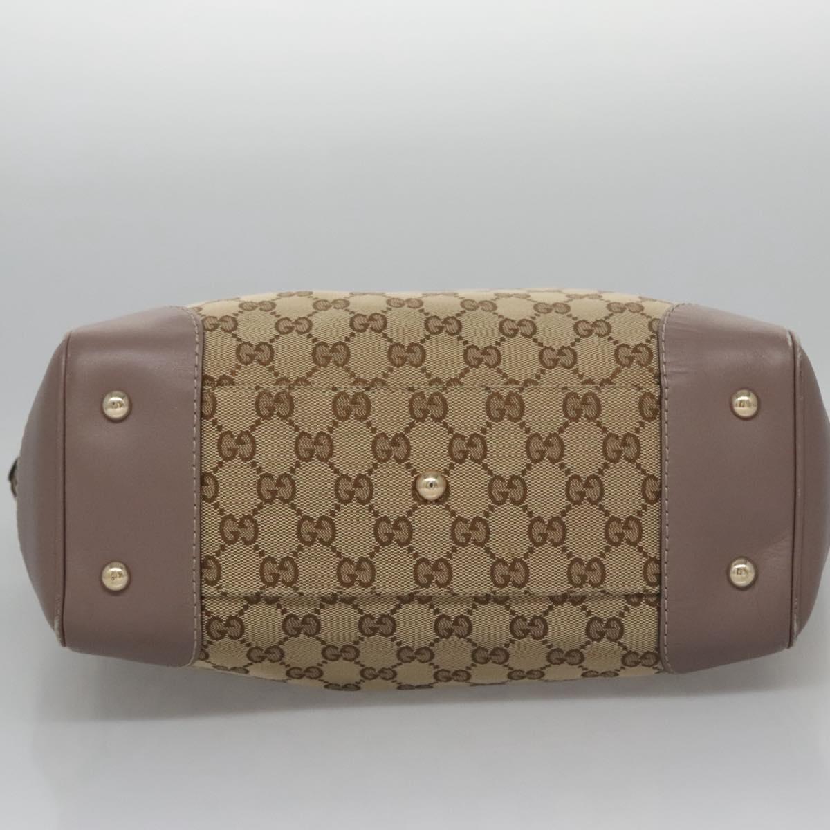 GUCCI GG Canvas Tote Bag Beige Gold 257061 Auth ep7628