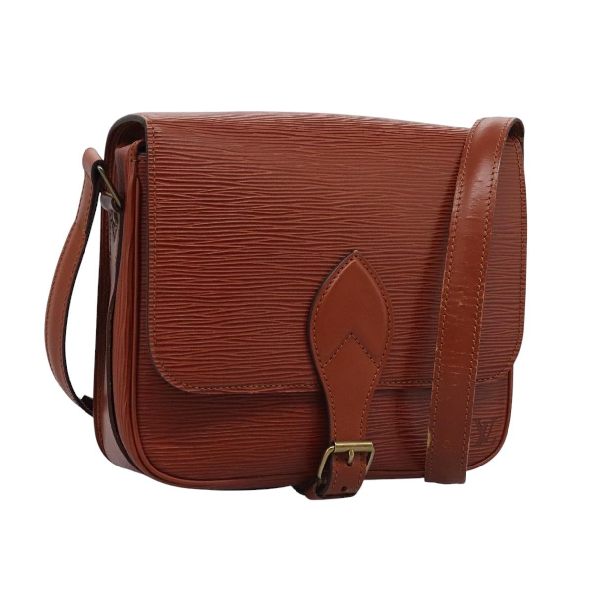 LOUIS VUITTON Epi Cartouchiere MM Shoulder Bag Brown M52243 LV Auth ep7629