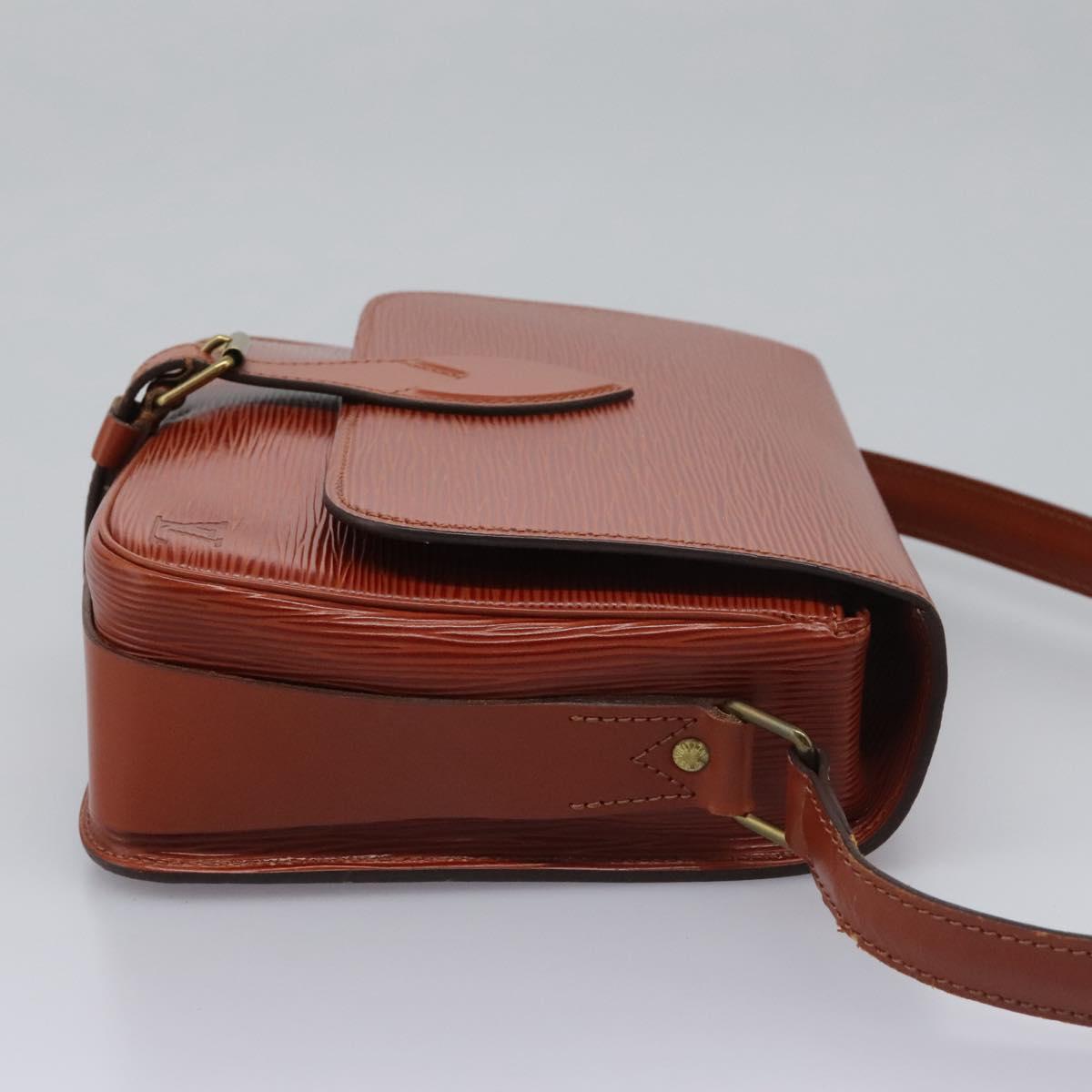 LOUIS VUITTON Epi Cartouchiere MM Shoulder Bag Brown M52243 LV Auth ep7629