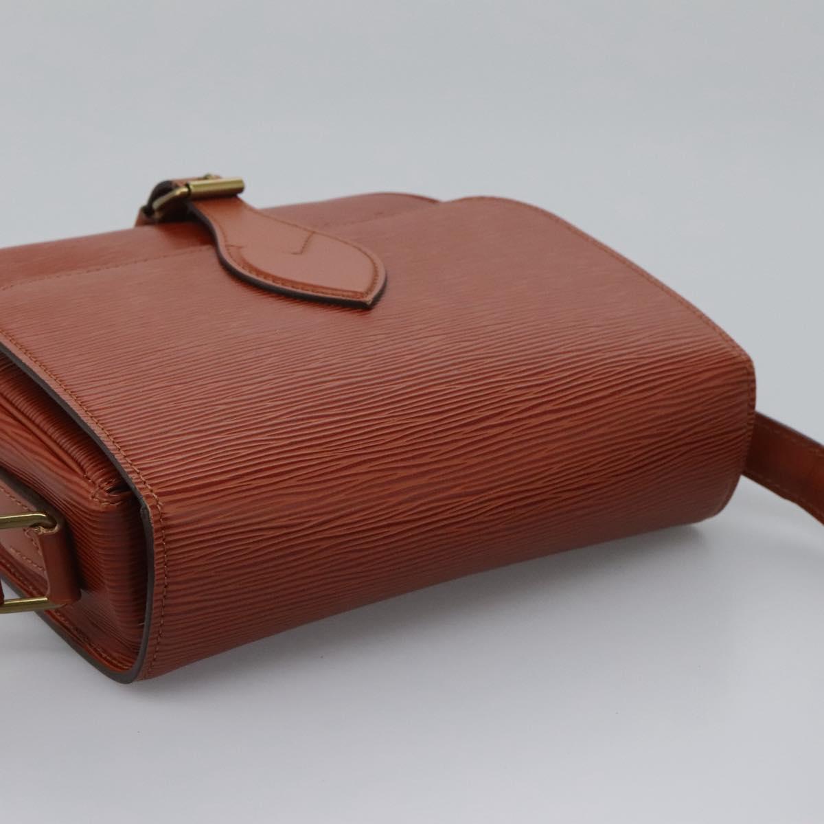 LOUIS VUITTON Epi Cartouchiere MM Shoulder Bag Brown M52243 LV Auth ep7629