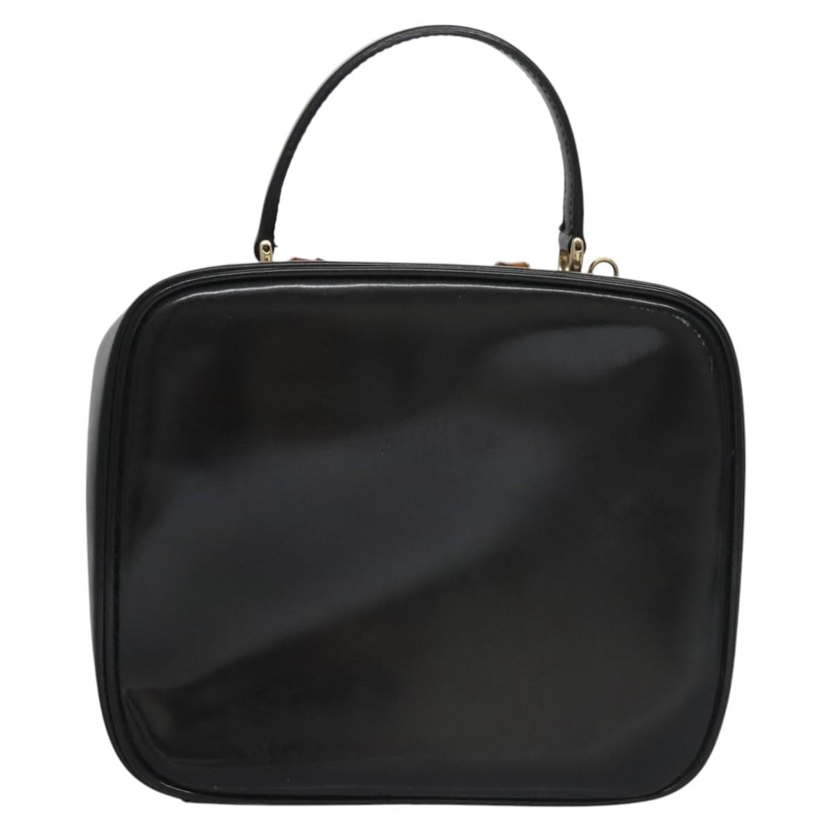 GUCCI Vanity Bamboo Pouch Enamel 2way Black 000 2040 0323 Auth ep7648