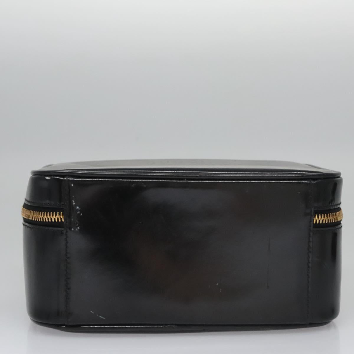 GUCCI Vanity Bamboo Pouch Enamel 2way Black 000 2040 0323 Auth ep7648