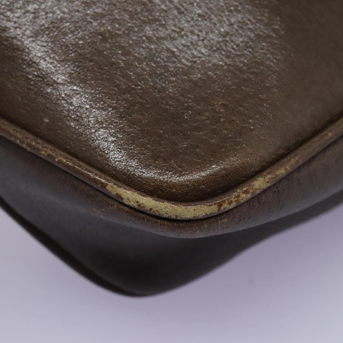 GUCCI Shoulder Bag Leather Brown Gold 001 261 1015 Auth ep7652