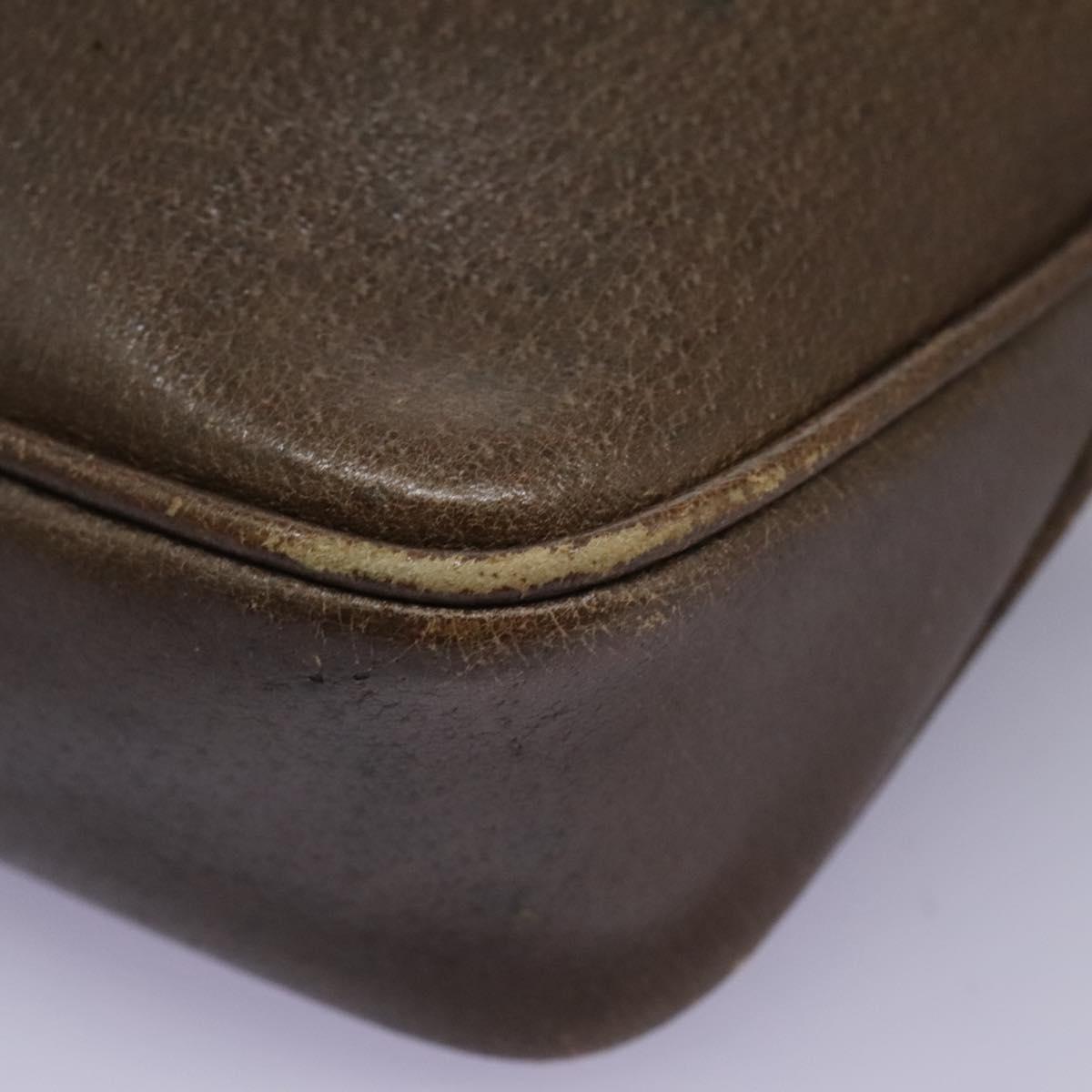 GUCCI Shoulder Bag Leather Brown Gold 001 261 1015 Auth ep7652