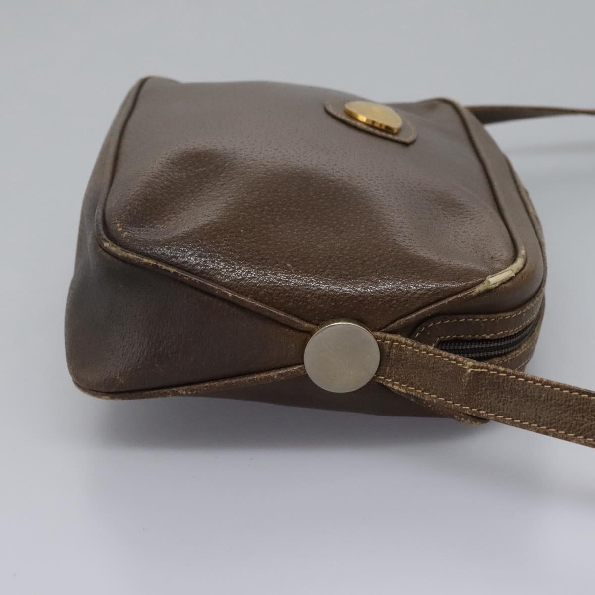 GUCCI Shoulder Bag Leather Brown Gold 001 261 1015 Auth ep7652