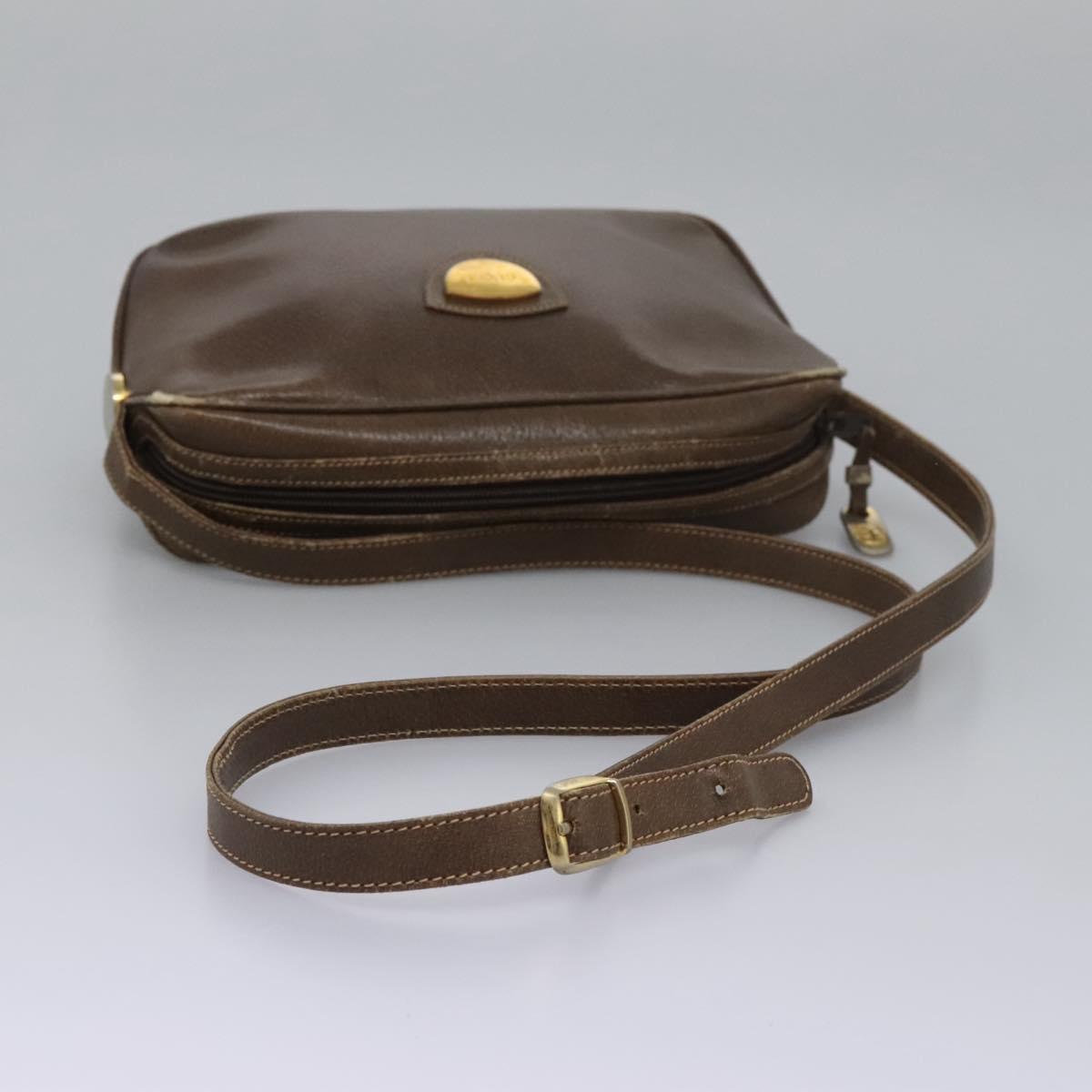 GUCCI Shoulder Bag Leather Brown Gold 001 261 1015 Auth ep7652