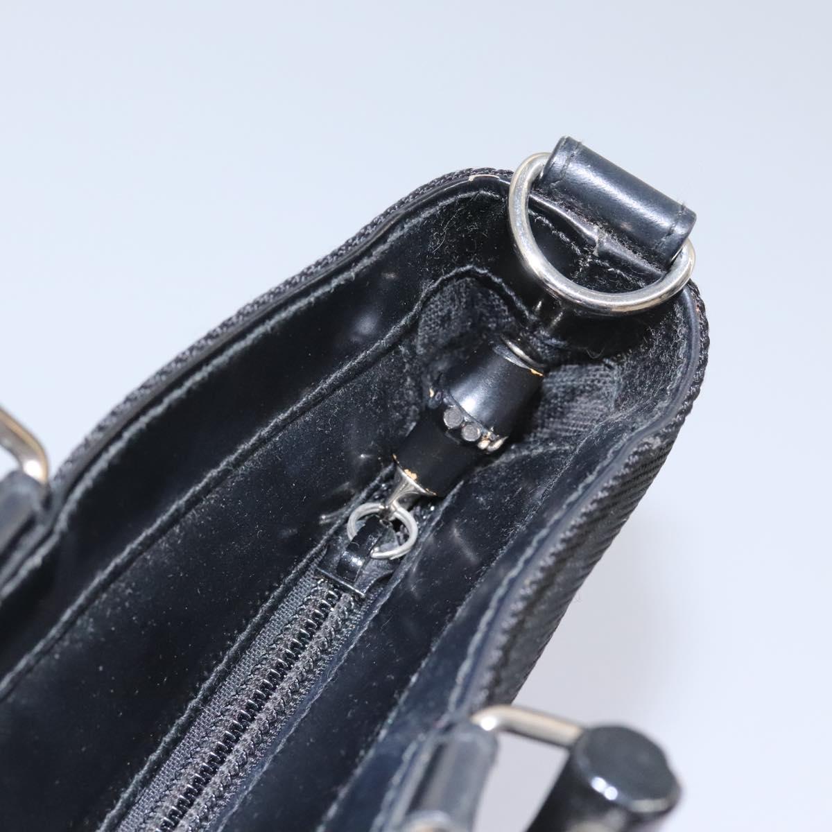 GUCCI Bamboo Hand Bag Canvas 2way Black 000 1705 0588 Auth ep7659