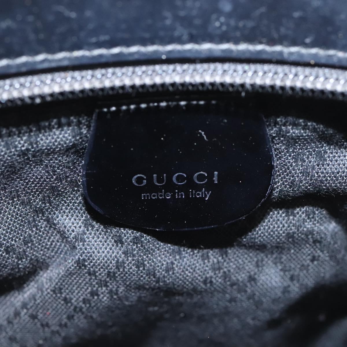 GUCCI Bamboo Hand Bag Canvas 2way Black 000 1705 0588 Auth ep7659