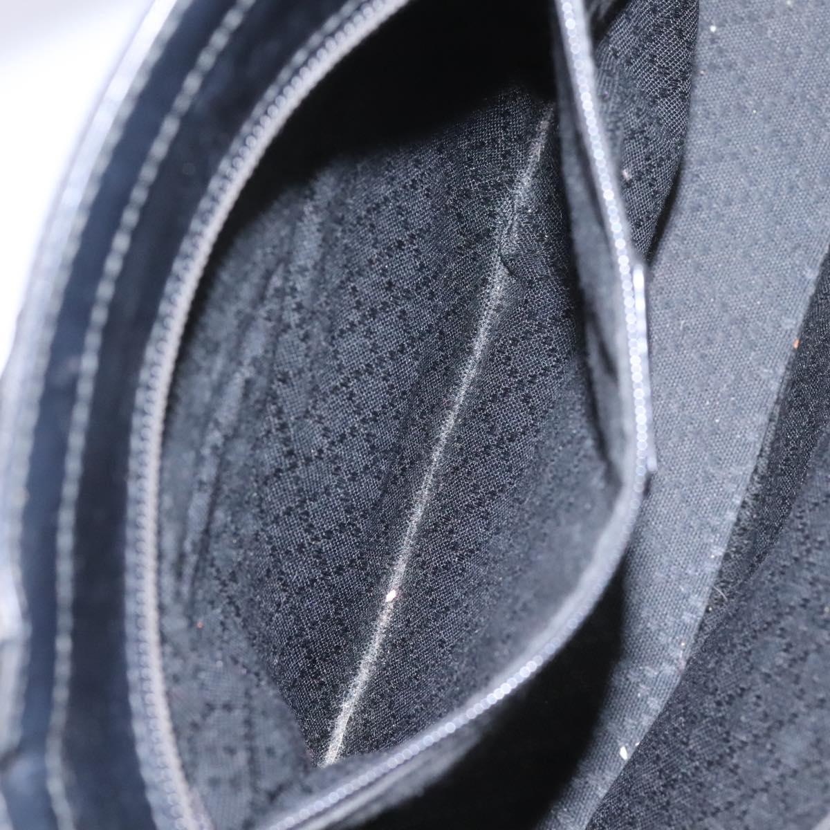 GUCCI Bamboo Hand Bag Canvas 2way Black 000 1705 0588 Auth ep7659