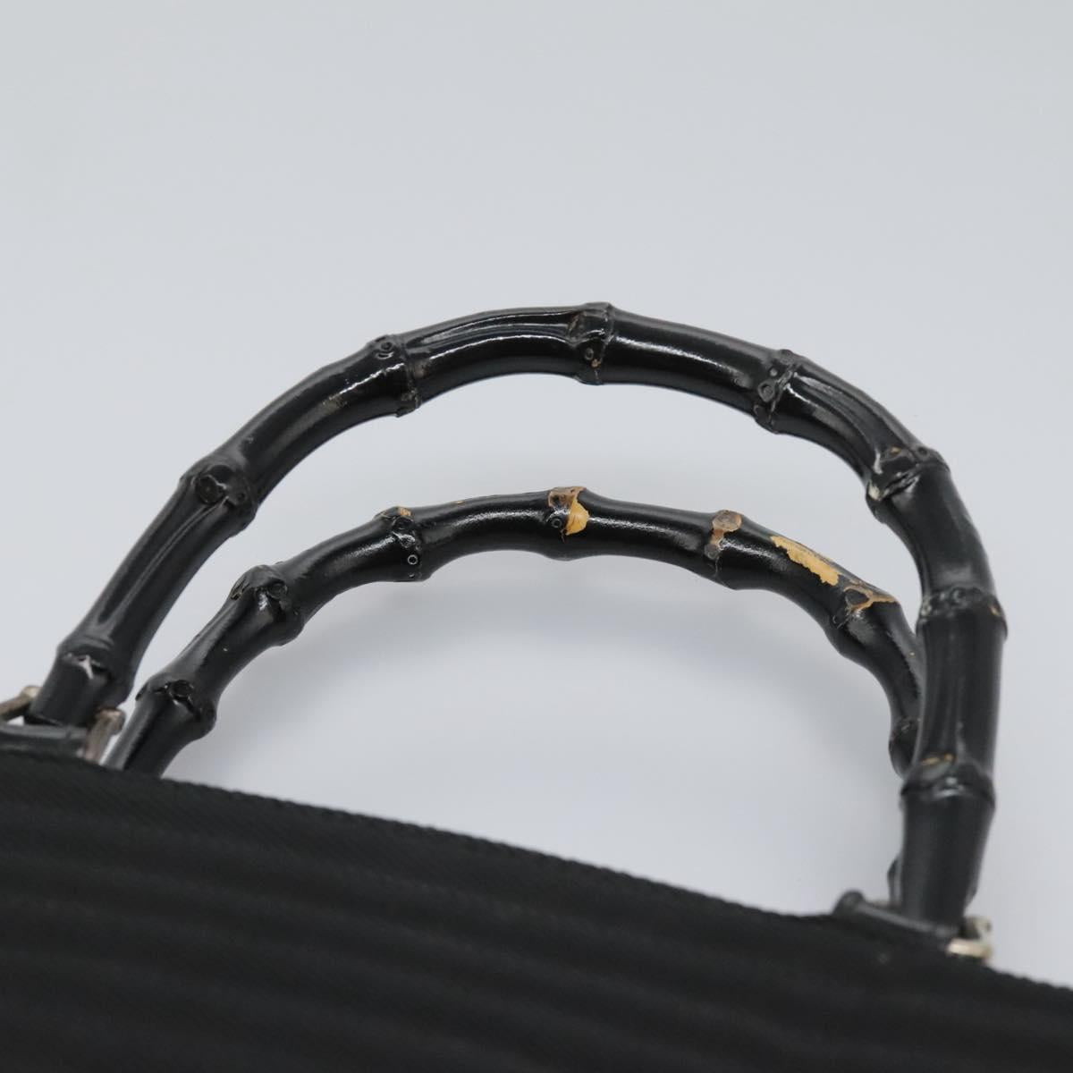 GUCCI Bamboo Hand Bag Canvas 2way Black 000 1705 0588 Auth ep7659