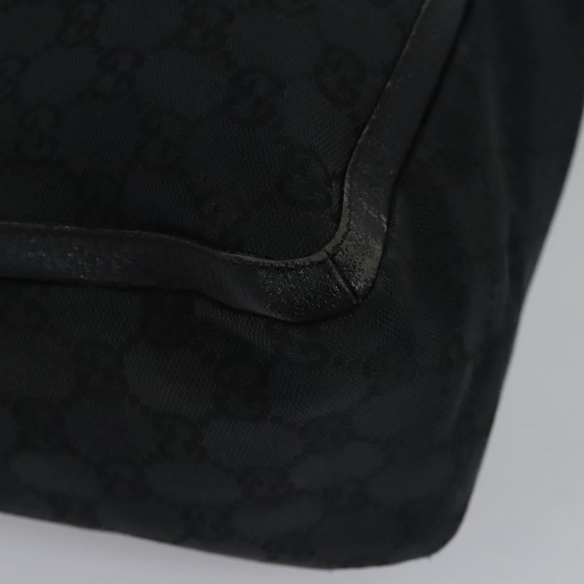 GUCCI GG Canvas Tote Bag Black Gold 146247 Auth ep7662