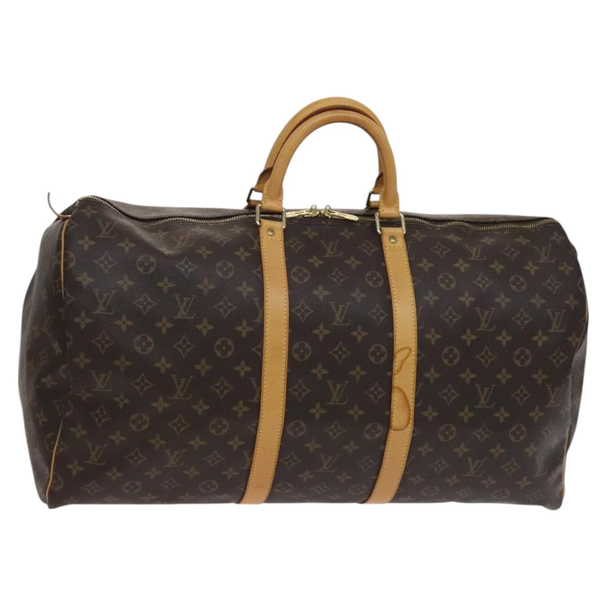 LOUIS VUITTON Monogram Keepall 55 Boston Bag M41424 LV Auth ep7675