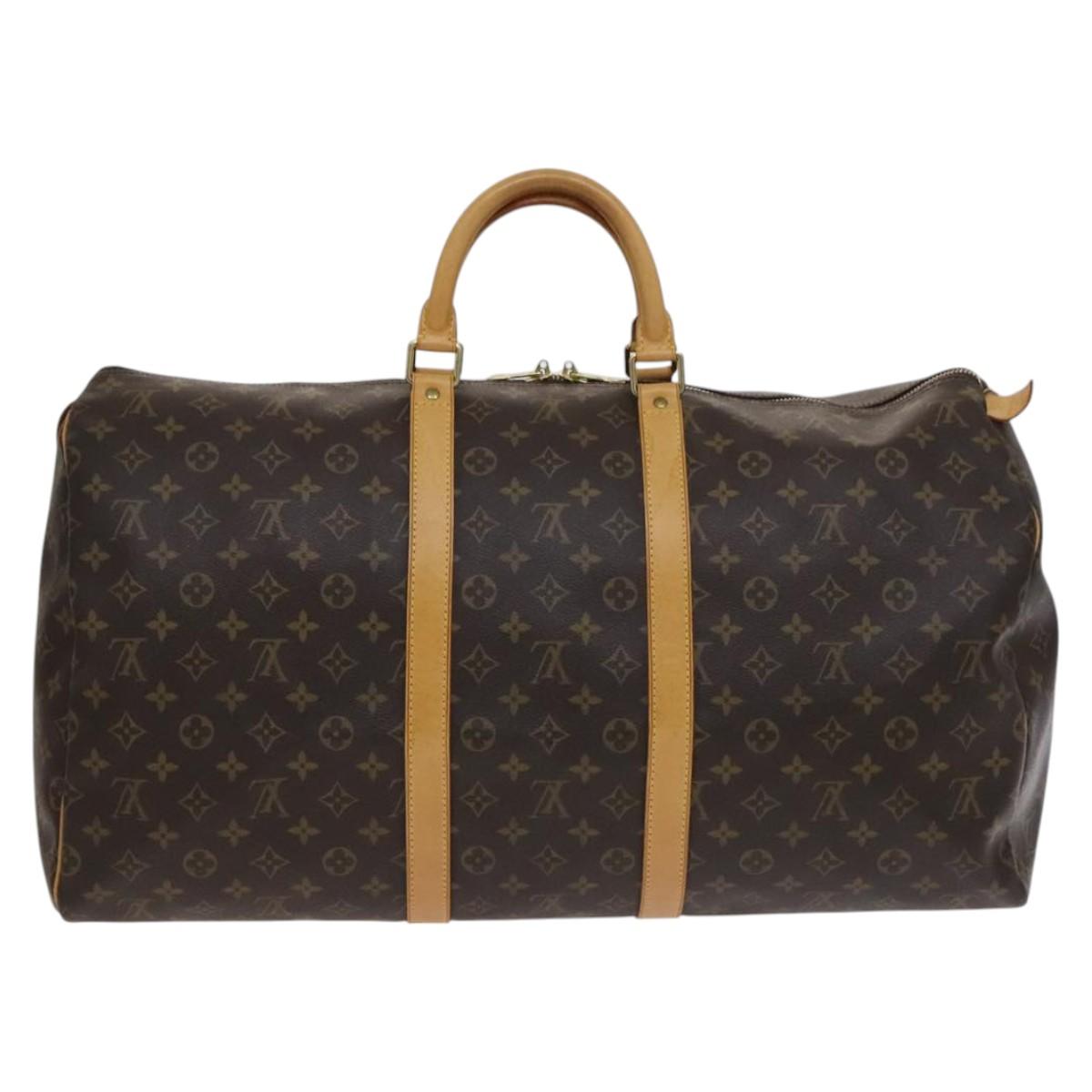 LOUIS VUITTON Monogram Keepall 55 Boston Bag M41424 LV Auth ep7675