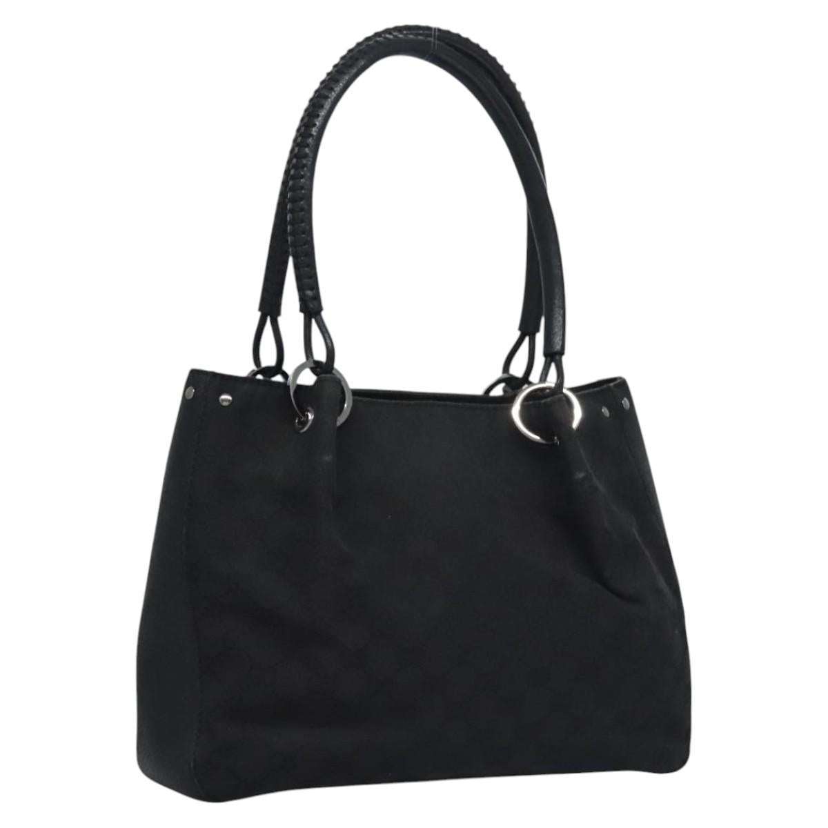GUCCI GG Canvas Hand Bag Black 113024 Auth ep7743