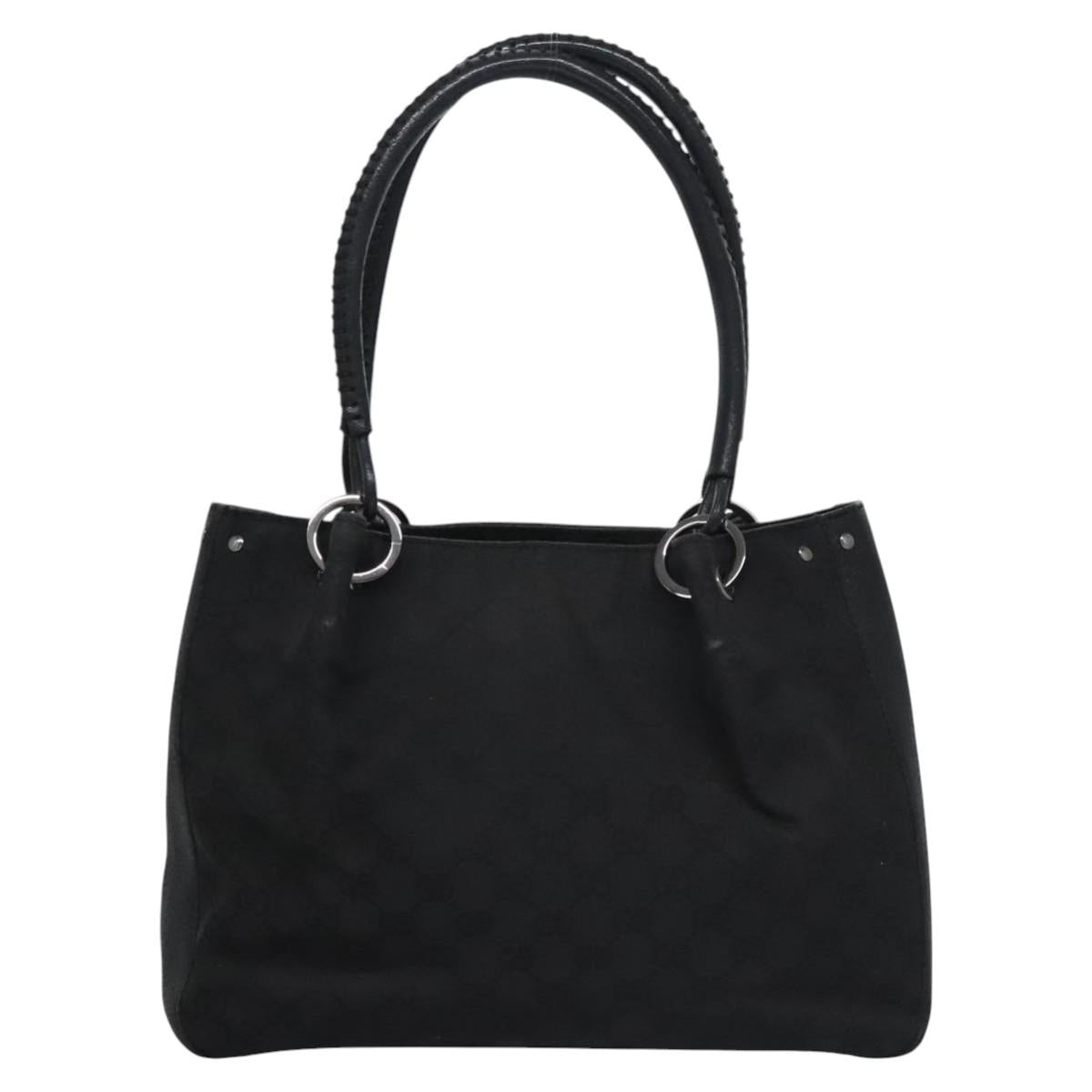 GUCCI GG Canvas Hand Bag Black 113024 Auth ep7743