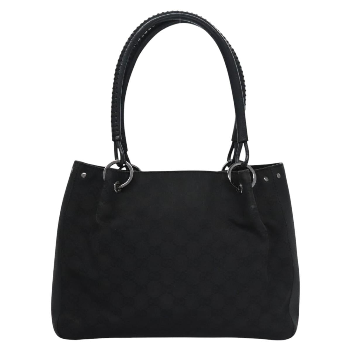 GUCCI GG Canvas Hand Bag Black 113024 Auth ep7743