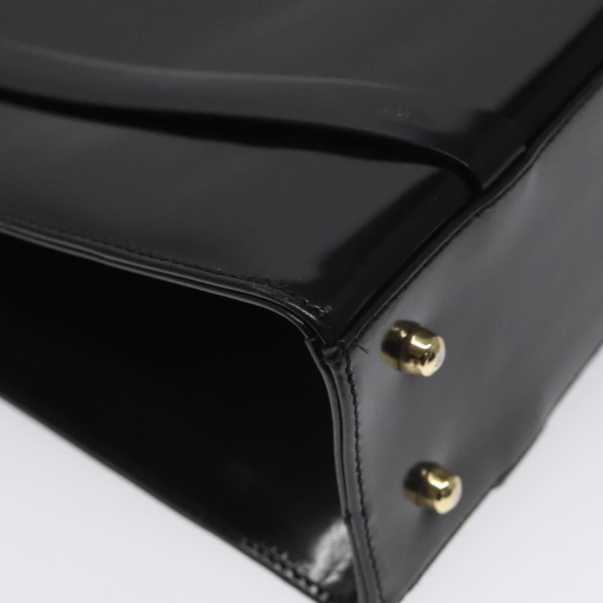 GUCCI Shoulder Bag Patent leather Black Gold 001 1781 1735 Auth ep7767