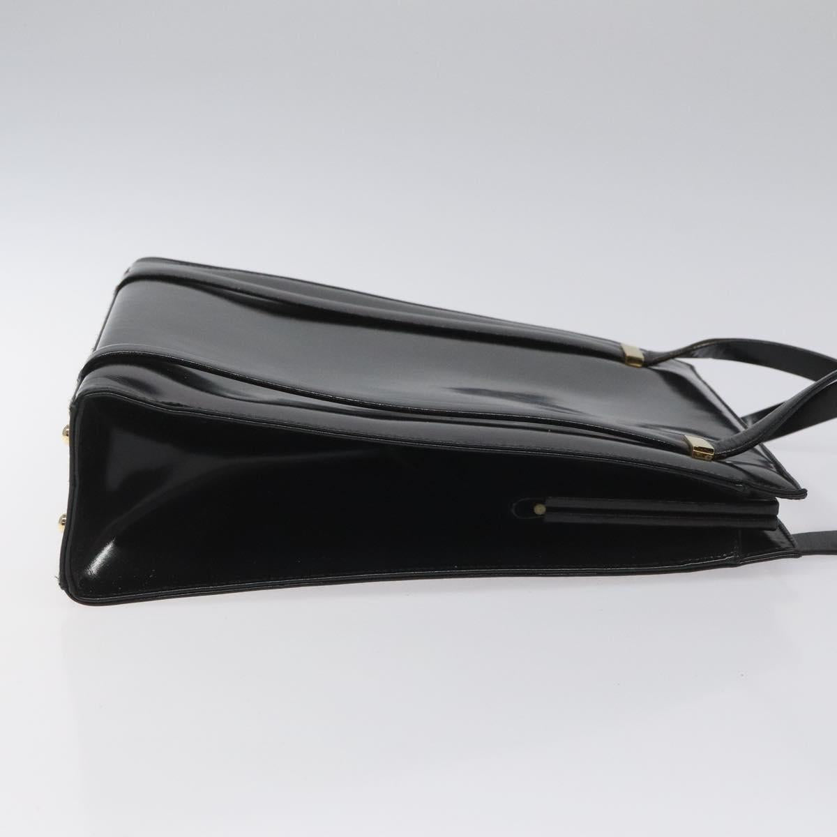 GUCCI Shoulder Bag Patent leather Black Gold 001 1781 1735 Auth ep7767
