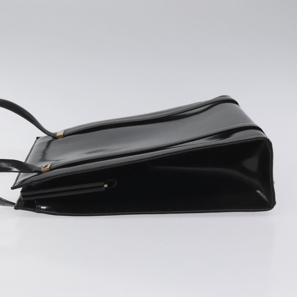 GUCCI Shoulder Bag Patent leather Black Gold 001 1781 1735 Auth ep7767